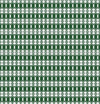 Seamless pattern of green oval shapes connected by geometric lines on white background vector