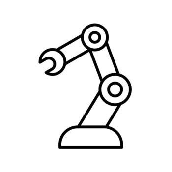 Robotic Arm Icon for Industrial Automation and Technology Concepts vector