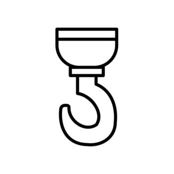 Simple Outline of a Mechanical Hook Used in Lifting and Hoisting vector
