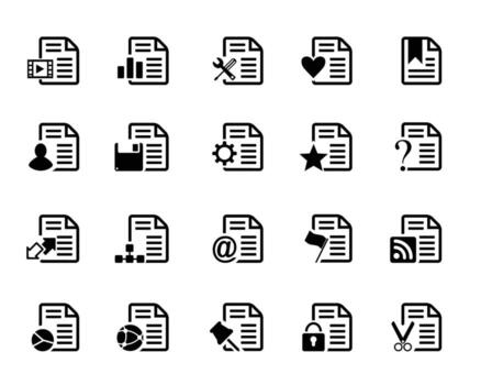 Set of pages and documents for websites and graphic project. vector