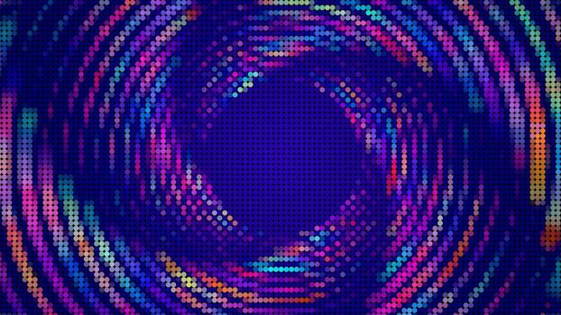 vistoso puntos arreglado en concéntrico arremolinándose patrones alrededor un mas oscuro azul texturizado centro. resumen antecedentes. vector