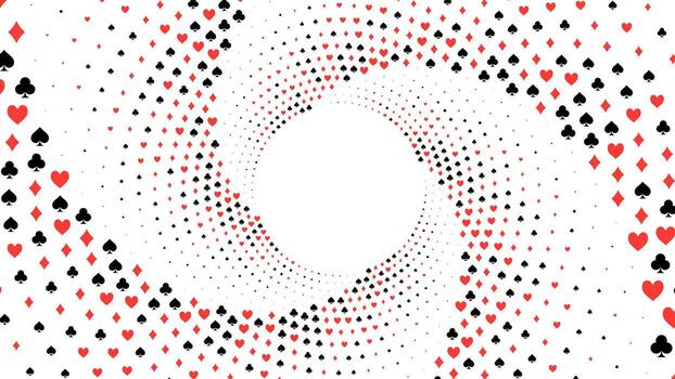 Abstract background with red and black playing card suit symbols on a white background. vector