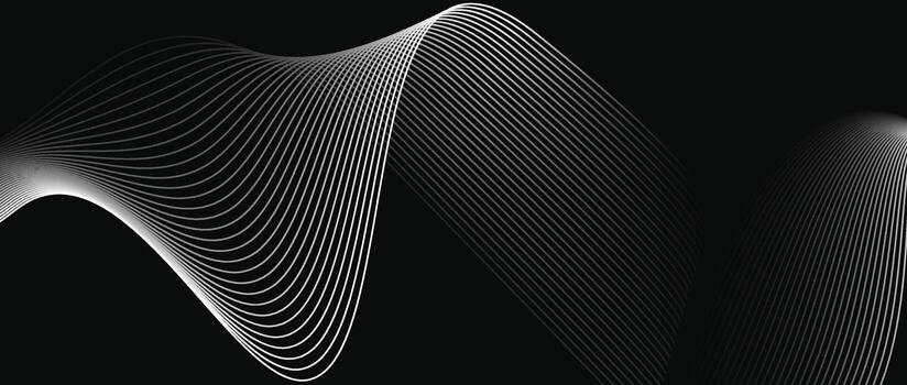 Black and White Abstract Wavy Lines Background Minimal Futuristic Flow Design for Elegant Modern Digital Themes vector