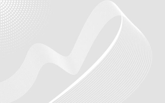 blanco resumen ola líneas en ligero gris antecedentes mínimo limpiar fluido diseño con trama de semitonos puntos para moderno profesional temas vector
