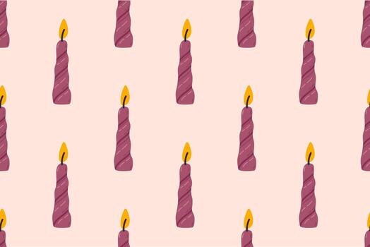 Repeating background featuring vertical twisted candles in soft pink tones vector
