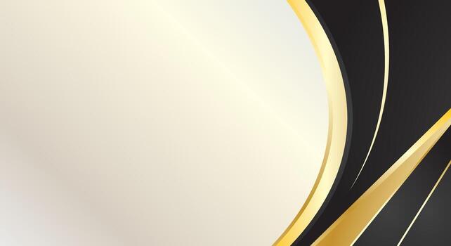 Abstract black and gold gradient curved shapes on luxury background vector