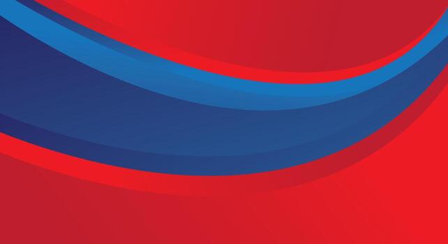 Modern red gradient background with blue curves vector