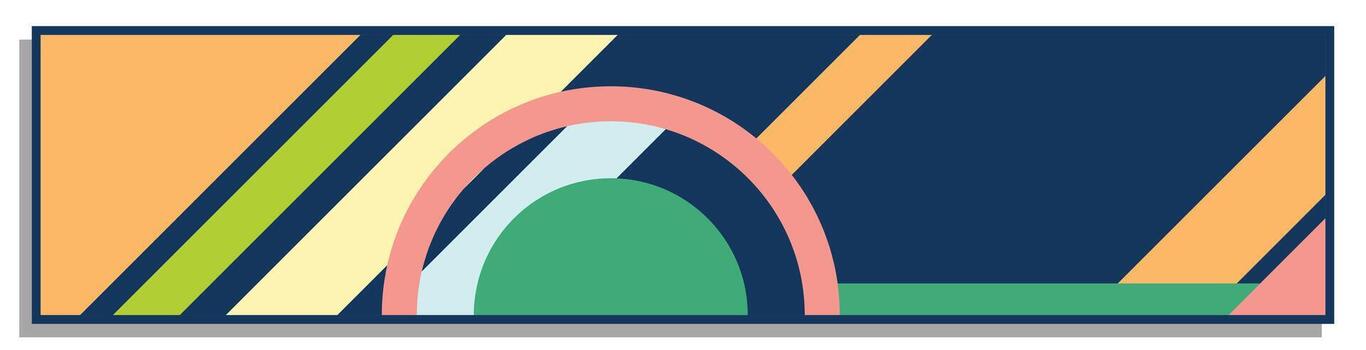 Abstract geometric horizontal banner design with copy space. vector