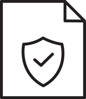 Document with shield and check mark icon, representing secure file, data protection, privacy, and cybersecurity, suitable for illustrating digital safety concepts vector