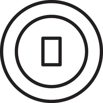 Minimalist black and white concentric circle design with central rectangle, modern geometric abstract pattern, clean lines, and balanced symmetry vector