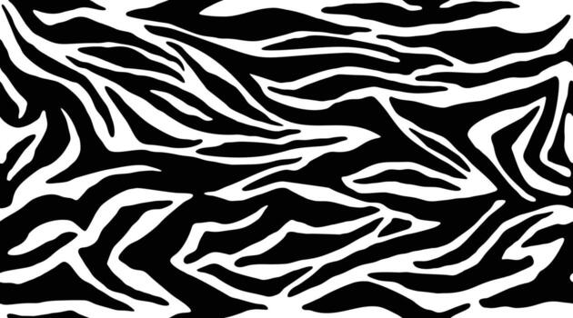 Zebra pattern. Animal print, black and white detailed and realistic texture. Seamless background vector