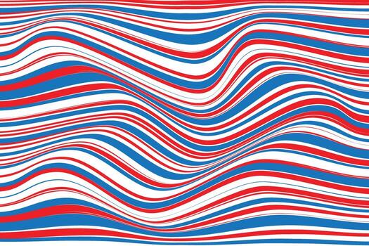 simple abstract sky blue red color horizontal wavy line pattern wavy stripes abstract composition in red, white, and blue vector