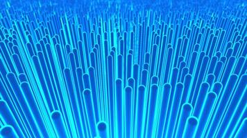 astrazione blu cgi superficie consistente di molti verticale bastoni quale ondulato ondeggiante a il stesso volta. astratto movimento design su un' luminosa sfondo video