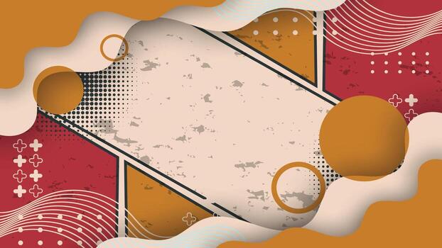 Retro Abstract Grunge Background with Geometric Shapes vector