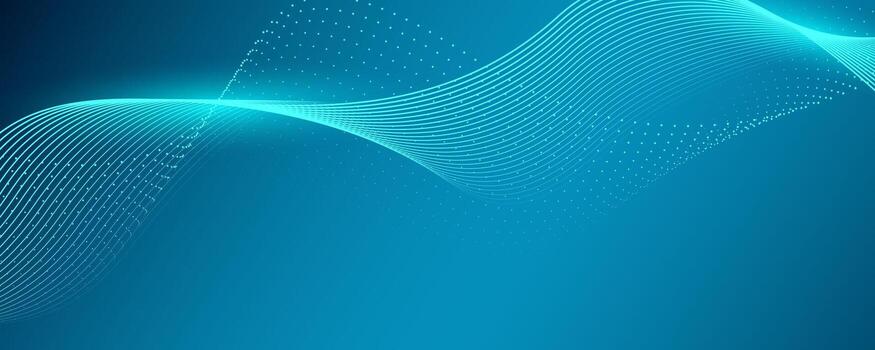 resumen oscuro azul color. futurista tecnología antecedentes. dinámica línea ola grande datos partícula fluir. traje para bandera, póster, portada, folleto, volantes, sitio web vector