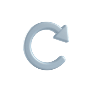 en rena, minimalistisk 3d tolkning av en ljus blå cirkulär pil, vanligen Begagnade som en ladda om, uppdatera, eller ångra ikon. png