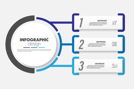 Infographic design template with icon 3 step business design icon for presentation vector