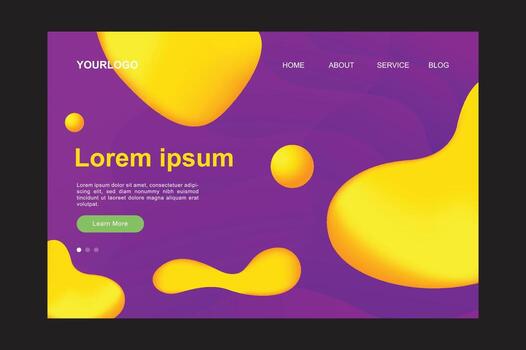 Modern design landing page with fluid shape vector
