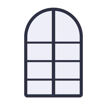 Decorative arched window design with segmented panes for architectural inspiration vector