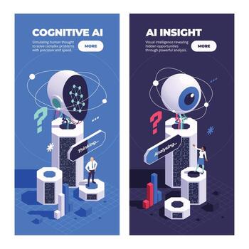 Cognitive AI and AI insight illustration vector
