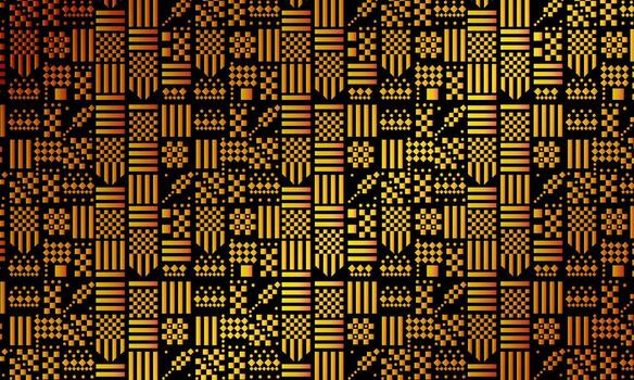 Ikat ethnic pattern background. luxury golden abstract background. repeating geometric background. vector