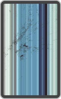 Broken tablet with random colors vector