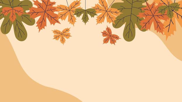 Autumn Forest Background with Falling Leaves in Soft Light vector