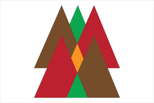 Abstract geometric mountain range with overlapping triangles and diamond shape silhouette vector