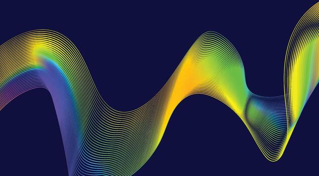 Blend Curved Wavy Lines Background Blue Colorful Gradient Design Abstract Illustration vector