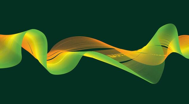 Wavy Blend Curved Lines Background Green Colorful Gradient Design Abstract Illustration vector