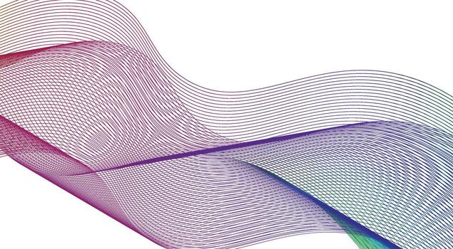 Wavy Blend Curved Lines Design Colorful Gradient Abstract Background Illustration vector