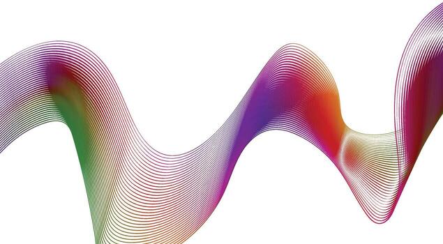 Blend Curved Wavy Lines Multicolor Gradient Design Background Abstract Illustration vector