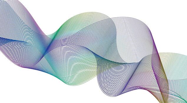 Blend Curved Wavy Lines Colorful Design Background Abstract Illustration vector