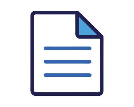 sencillo azul documento icono limpio, minimalista diseño para digital interfaz y sitio web - profesional digital obra de arte con vibrante colores y detallado composición vector