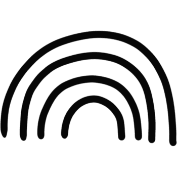 Minimalist Rainbow Line Art Black Outline Illustration png