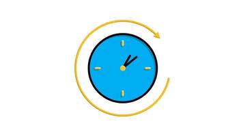 tid tracker animation. avlägsen arbete. klocka med cirkulär framsteg bar. samarbete, uppkopplad, avlägsen. isometrisk design stil video