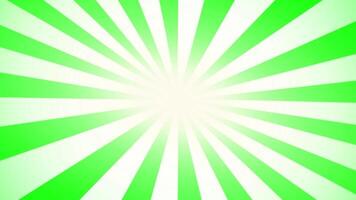 dynamisk grön och vit ljus brista animering för spännande intro eller övergång effekt, vibrerande radiell strålar pulserande från central punkt, energigivande bakgrund video