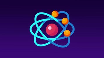 uma colorida atômico modelo retrata a hélio átomo, contendo dois prótons, dois nêutrons, e dois órbita elétrons dentro uma estábulo configuração video
