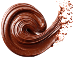 chocolate remolino mármol efecto cremoso textura lustroso marrón postre dulce aislado artístico chapoteo dinámica movimiento delicioso comida resumen suave Rico png