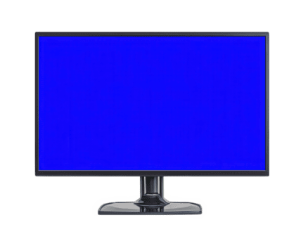 computadora monitor azul pantalla monitor tecnología aislado objeto error digital moderno blanco frustración problema png