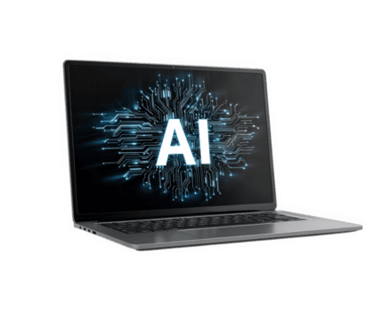 ai testo su digitale circuito sfondo, il computer portatile computer visualizzazione artificiale intelligenza concetto, futuristico tecnologia, innovazione, e moderno disegno, ispirando e creativo umore png