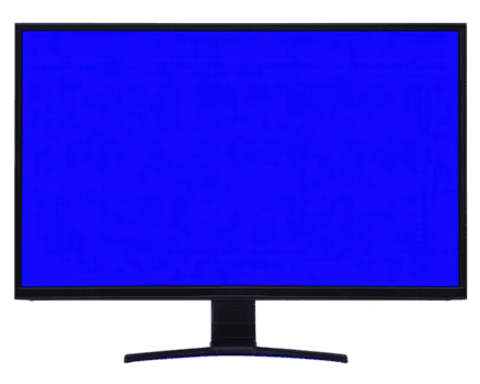 dator visa med levande blå skärm, modern övervaka isolerat på genomskinlighet bakgrund, teknologi begrepp, digital enhet, tom skärm, minimal stil png
