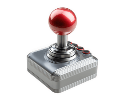 palanca de mando con nostálgico diseño y moderno características, presentando brillante rojo pelota parte superior y metálico base, Perfecto para retro juego de azar entusiastas esta controlador combina clásico estética con png