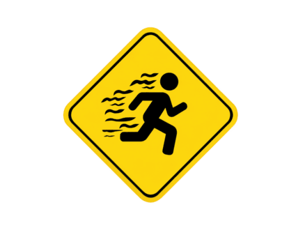 färgrik hastighet stöta tecken terar lekfull grafik av löpning figur, designad till varna drivrutiner till minska hastighet i roligt och engagerande sätt. detta tecken förstärker väg säkerhet med dess vibrerande design png