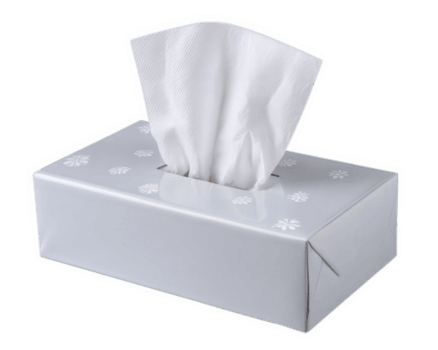 vit vävnad låda rektangulär papper behållare mjuk ansiktsbehandling vävnad rena isolerat på genomskinlighet bakgrund hygien Hem grundläggande enkel design praktisk varje dag använda sig av png