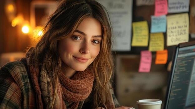 enfocado hembra software ingeniero trabajando en código foto