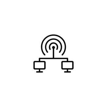 Network Broadcast Tower Connection Icon vector