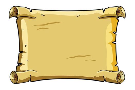 Aged Parchment Scroll, Blank Antique Paper Unfurled, Mysterious and Enigmatic, Ready for Your Text or Message vector