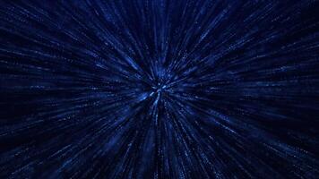 Sombrio azul listras do partículas irradiar a partir de a Centro, criando uma deslumbrante urdidura Rapidez ou estrelado céu efeito. perfeito para ficção científica, espaço viagem, dados córregos ou alta tecnologia visual temas. desatado ciclo video