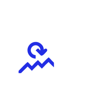 Blue zigzag chart with circular arrow isolated on a transparent background graph png